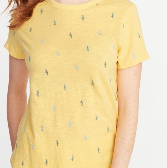 Old Navy "Everywear" Cactus Print Slub Tee - Picture 2 of 8